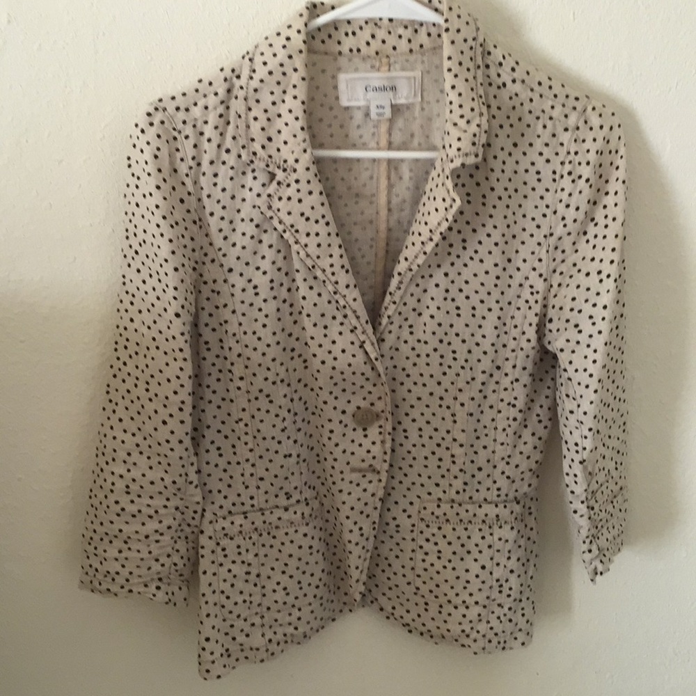 Linen Polka Dot Blazer